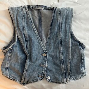 Denim Button-Up Vest